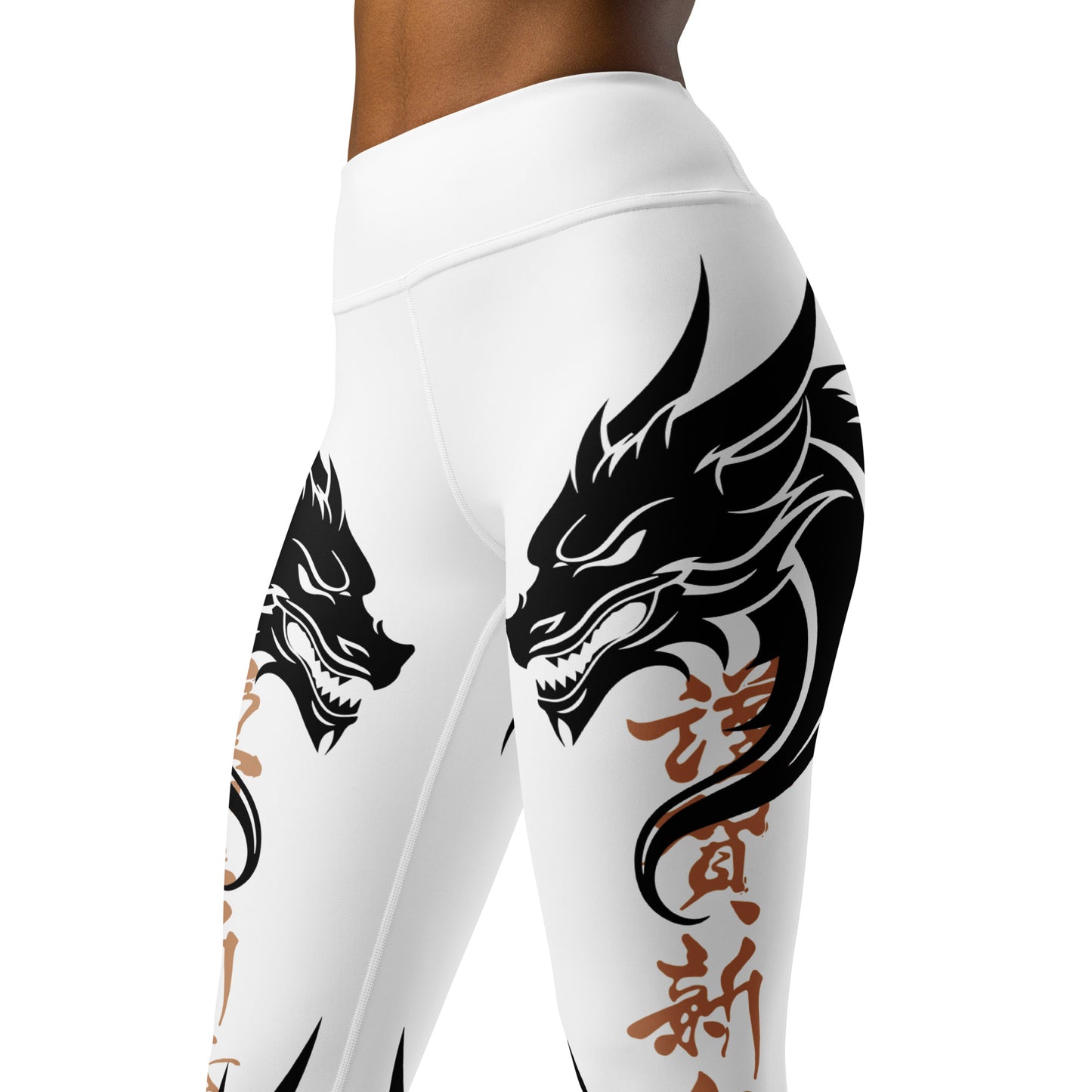 Women's Leggings for Fitness, Yoga, and Streetwear - Call The Dragon - Black and Gold - Necxium.store.1