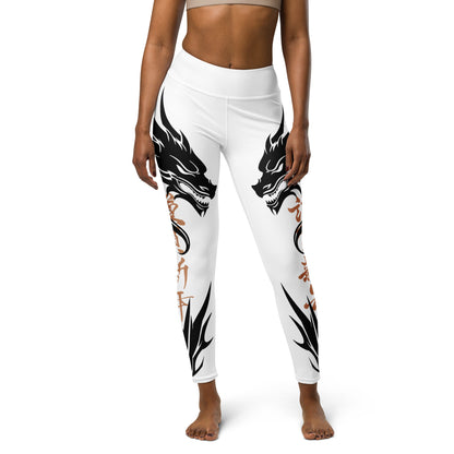 Women's Leggings for Fitness, Yoga, and Streetwear - Call The Dragon - Black and Gold - Necxium.store.2