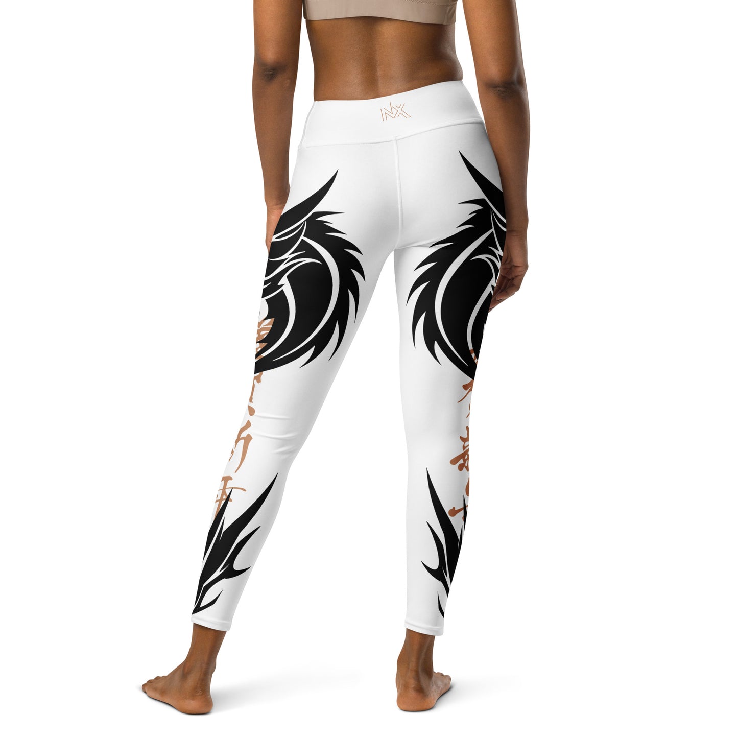 Women's Leggings for Fitness, Yoga, and Streetwear - Call The Dragon - Black and Gold - Necxium.store.3